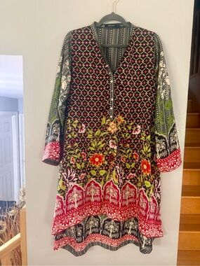 Khaadi Pret Printed High-Low Kurta Tunic Shirt - Size 14
